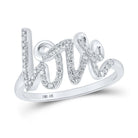 Love Script Diamond Ring 10K Gold 10K White Gold HipHopBling