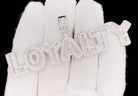 LOYALTY Baguette Bubble Iced Out Hip Hop Pendant White Gold HipHopBling