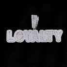 Loyalty Baguette VVS CZ Hip Hop Bling Bling Pendant White Gold HipHopBling