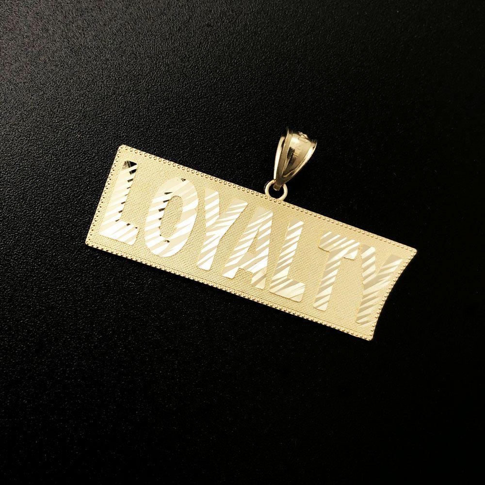 Loyalty DC Plate 10K Yellow Gold Pendant HipHopBling