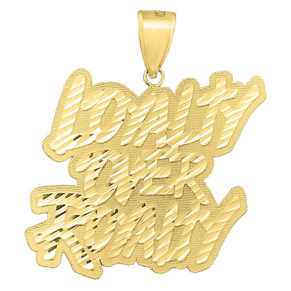 Loyalty Over Royalty DC 10K Yellow Gold Pendant HipHopBling