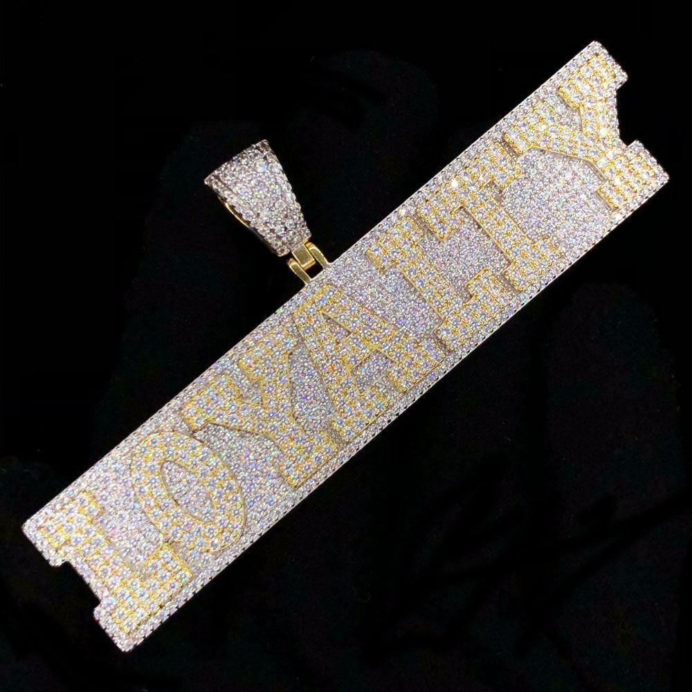 Loyalty Plaque VVS CZ Hip Hop Bling Pendant Yellow Gold HipHopBling