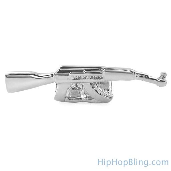 Machine Gun Grillz Silver HipHopBling