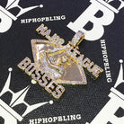Major League Bosses CZ Hip Hop Bling Bling Pendant Yellow Gold HipHopBling