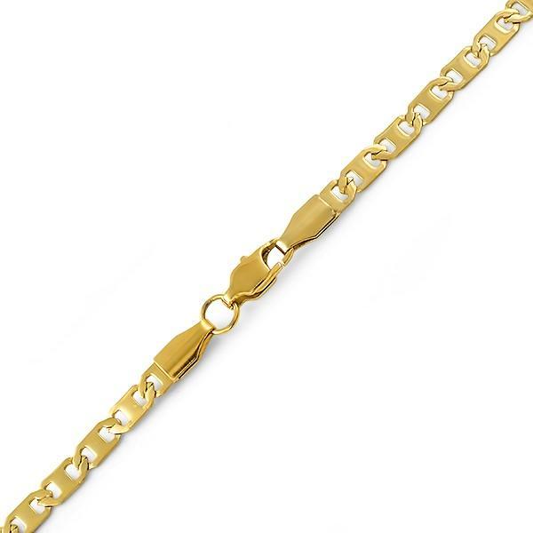 Marine IP Gold Stainless Steel Bracelet 4MM HipHopBling