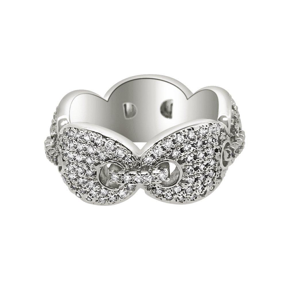 Marine Link Eternity Band 360 Rhodium CZ Bling Bling Ring 7 HipHopBling