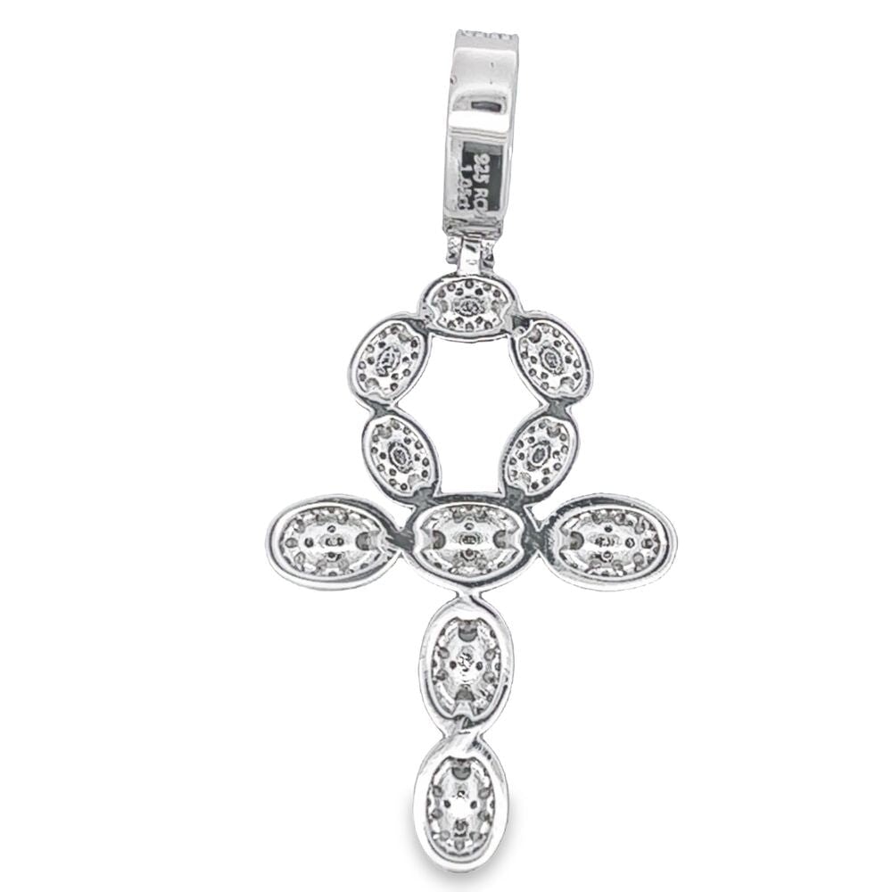 Mariner Ankh Cross 1.05 Carat VVS Moissanite Pendant .925 Sterling Silver HipHopBling