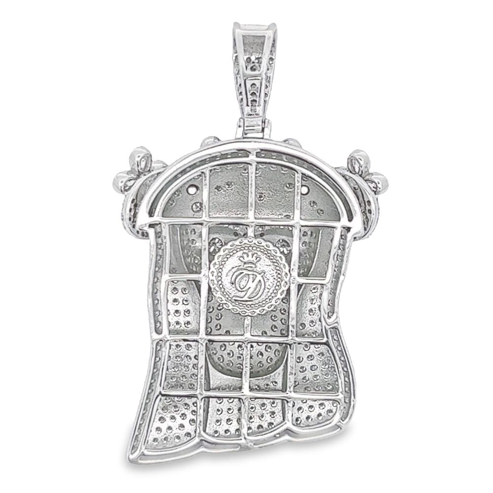 Marquis Crown Jesus VVS Moissanite Pendant 5.48cttw .925 Sterling Silver HipHopBling