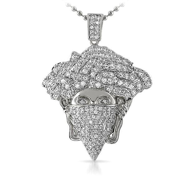 Masked Medusa Rhodium Hip Hop Pendant Pendant Only HipHopBling