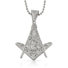 Masonic Detailed Medium Free Mason Pendant Stainless Steel Pendant Only HipHopBling