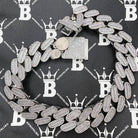 MASSIVE 40MM Baguette Cuban Hip Hop Iced Out Chain White Gold 24" HipHopBling