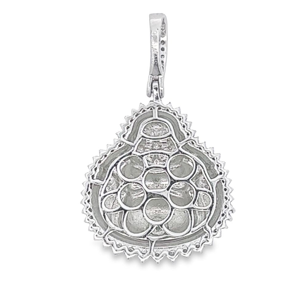 Matte Buddha VVS Moissanite Pendant .68cttw .925 Sterling Silver White Gold HipHopBling