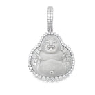 Matte Buddha VVS Moissanite Pendant .68cttw .925 Sterling Silver White Gold HipHopBling