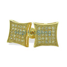 MED Kite Gold Vermeil CZ Micro Pave Earrings .925 Silver HipHopBling