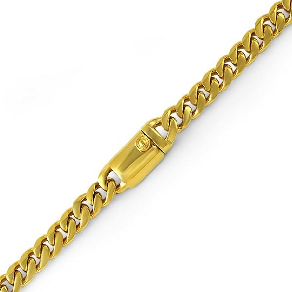 Miami Cuban Bracelet 9MM Gold 316L Box Clasp HipHopBling