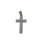 Micro Double Bling CZ Diamond Cross .925 Silver Pendant Only HipHopBling