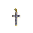 Micro Double CZ Diamond Cross .925 Silver Gold Bling Pendant Only HipHopBling