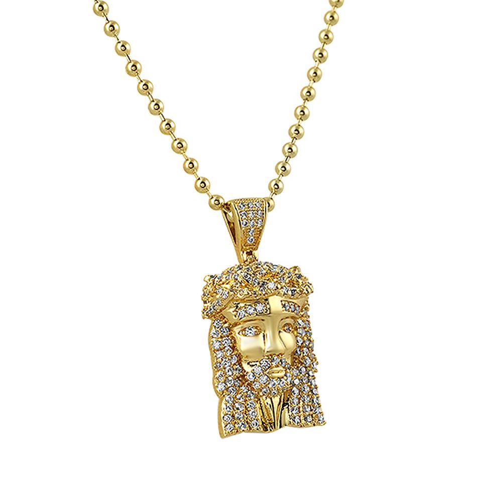 Micro Jesus Piece Pendant Gold Pendant Only HipHopBling