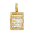 Micro Pave Baguette Dog Tag CZ Pendant in Gold HipHopBling