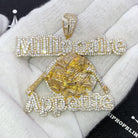 Millionaire Appetite CZ Hip Hop Bling Iced Out Pendant Yellow Gold HipHopBling