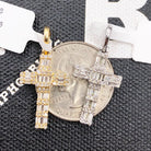 Mini Baguette Cross .50cttw Diamond Pendant 10K Gold 10K Yellow Gold HipHopBling