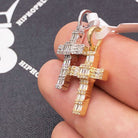 Mini Baguette Cross .50cttw Diamond Pendant 10K Gold 10K Yellow Gold HipHopBling