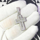 Mini Baguette Cross CZ Hip Hop Bling Bling Pendant Yellow Gold HipHopBling