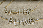 Mini Block Initial CZ Letters - .925 Sterling Silver - 18K Yellow Gold A HipHopBling
