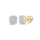 Mini Circle Micro Pave Diamond Earrings .25cttw 10K Yellow Gold HipHopBling