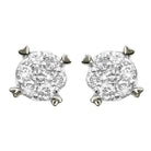 Mini Cluster Studs Diamond Earrings .14cttw 10K Gold 10K White Gold HipHopBling