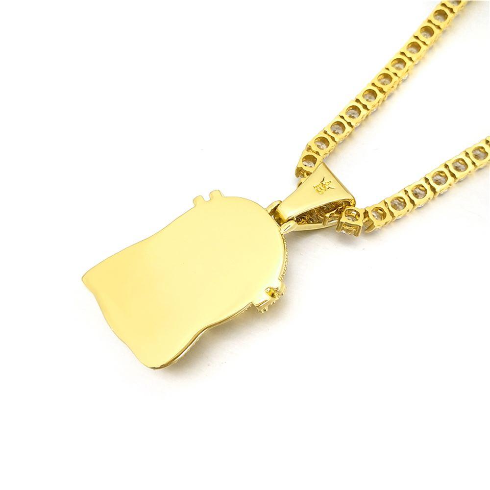 Mini Jesus Hip Hop Bling Bling Pendant Yellow Gold HipHopBling
