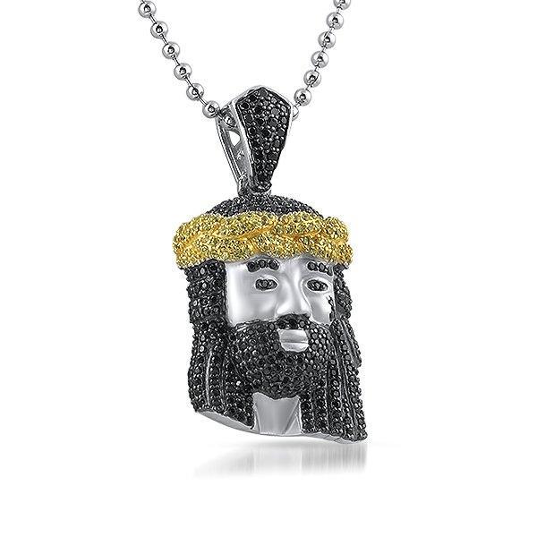 Mini Jesus Pendant Detailed .925 Sterling Silver HipHopBling