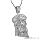 Mini Jesus Pendant with Big Stone Crown Pendant Only HipHopBling