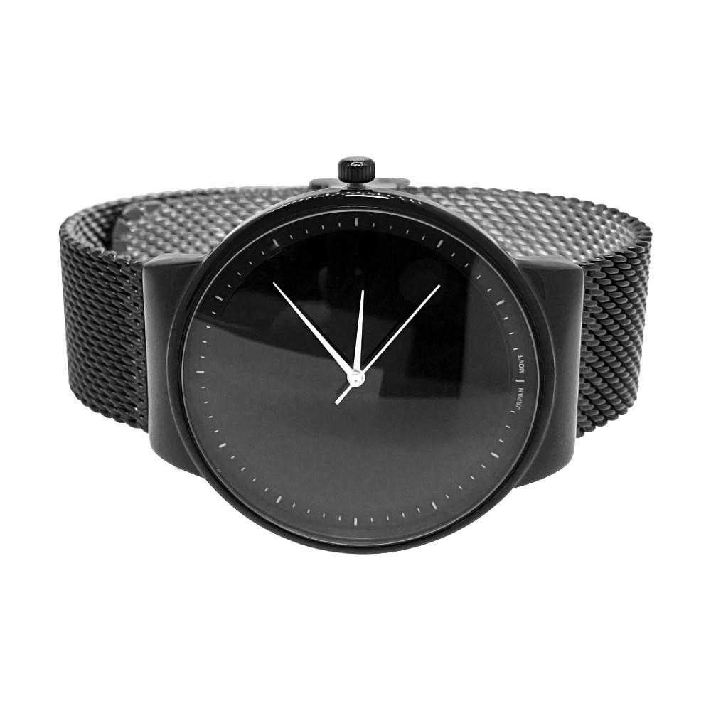 Minimalistic All Black Mesh Band Watch HipHopBling