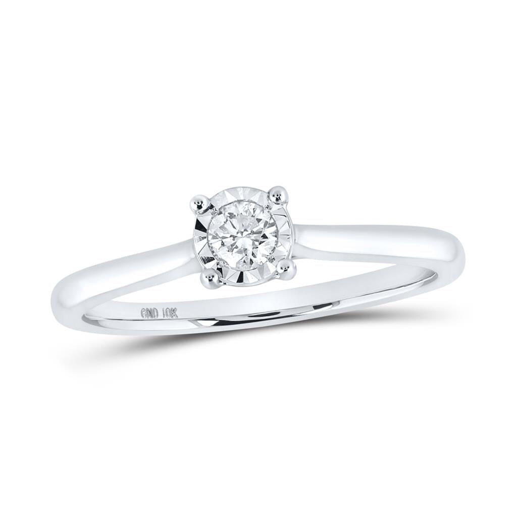 Miracle Solitaire Diamond Ring 10K Gold 10K White Gold HipHopBling