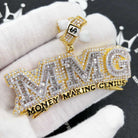 MMG Money Making Genius CZ Hip Hop Iced Out Pendant Yellow Gold HipHopBling