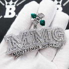 MMG Money Making Genius CZ Hip Hop Iced Out Pendant Yellow Gold HipHopBling