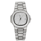 Modern CZ Stainless Steel Watch in White Gold HipHopBling