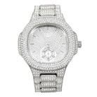 Modern Full Iced Out Chrono Bling Bling Hip Hop Watch White Gold HipHopBling