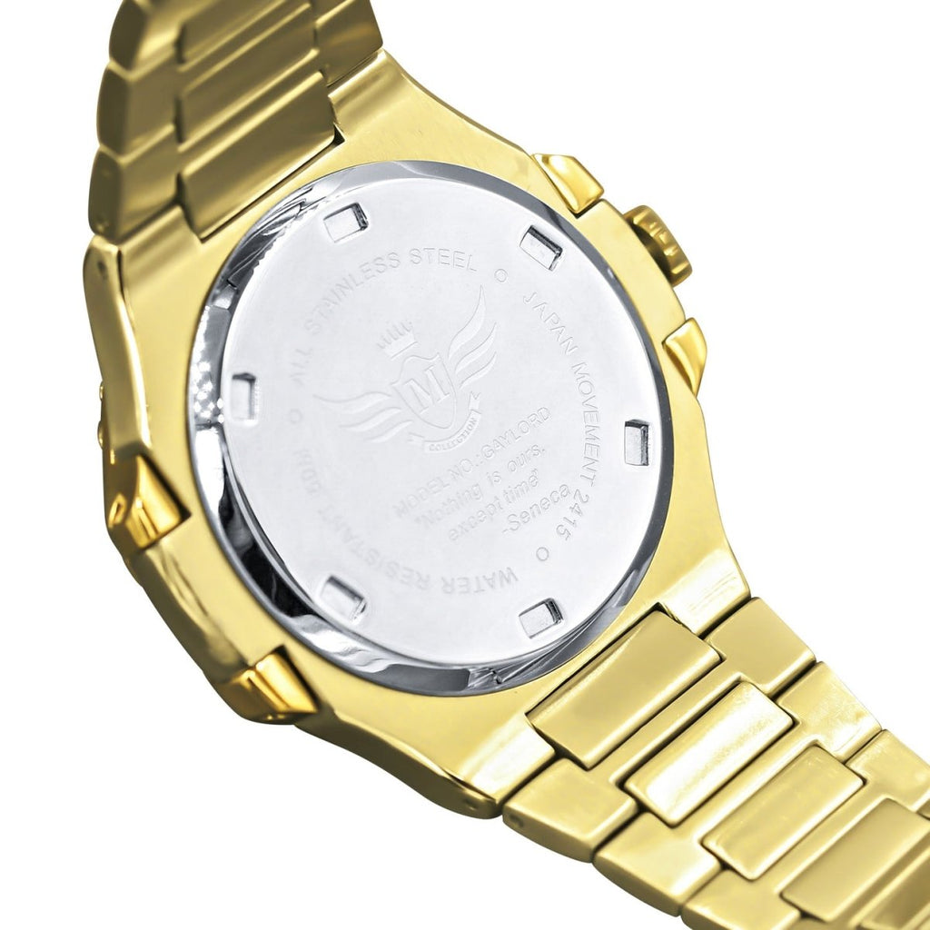 Modern Stainless Steel CZ Bezel Sports Watch White Gold HipHopBling