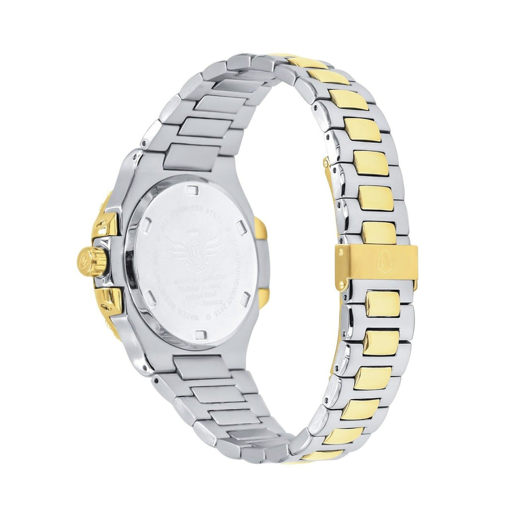 Modern Stainless Steel CZ Bezel Sports Watch White Gold HipHopBling