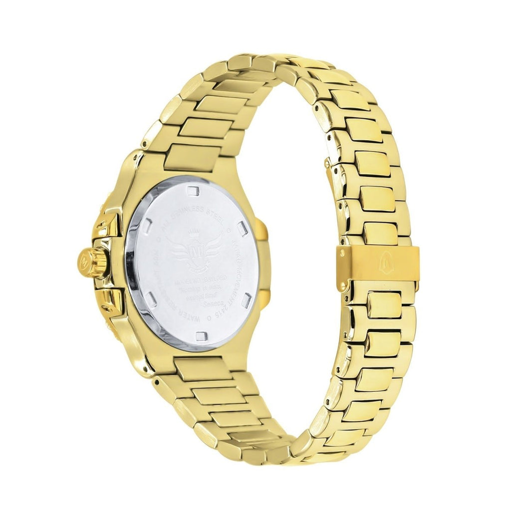Modern Stainless Steel CZ Bezel Sports Watch White Gold HipHopBling