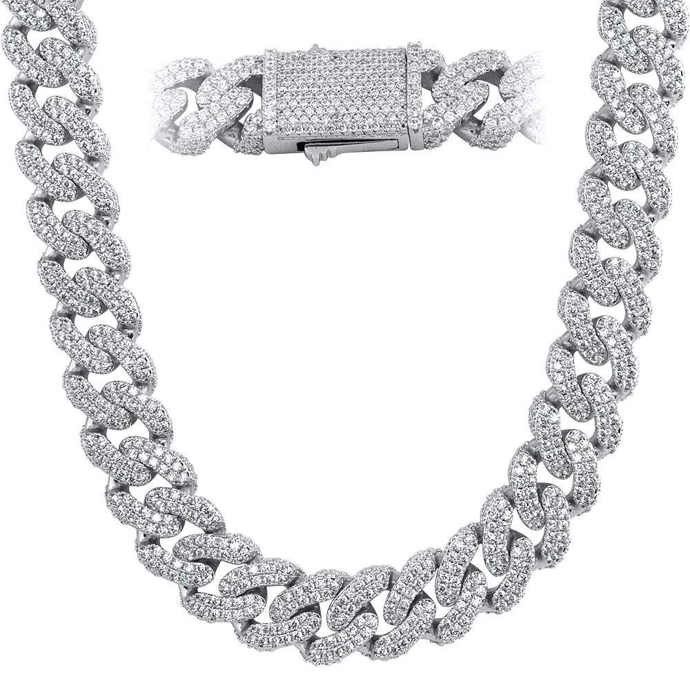 Moissanite 3D Cuban Chain Iced Out .925 Sterling Silver 18" HipHopBling