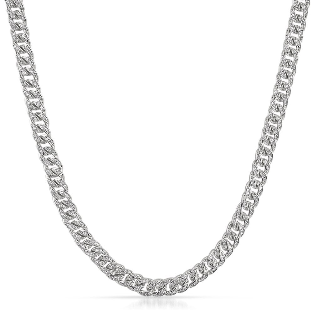Moissanite 6MM Cuban Iced Out Chain .925 Sterling Silver 18" HipHopBling