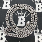 Moissanite 8MM Cuban Iced Out Chain .925 Sterling Silver 18" HipHopBling