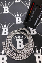 Moissanite 8MM Cuban Iced Out Chain .925 Sterling Silver 18" HipHopBling