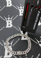Moissanite 8MM Cuban Iced Out Chain .925 Sterling Silver 7" Bracelet HipHopBling