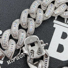 Moissanite Baguette Cuban Iced Out Bracelet 18MM .925 Sterling Silver 8" Bracelet HipHopBling