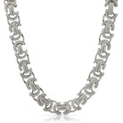 Moissanite Byzantine Chain Iced Out .925 Sterling Silver 18" HipHopBling