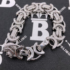 Moissanite Byzantine Chain Iced Out .925 Sterling Silver 18" HipHopBling
